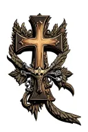 kaiser from blue lock tattoo with a cross embedded  tattoo design idea