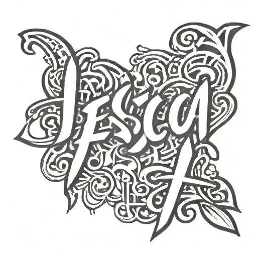 name Jessica graffiti stlye tattoo design idea