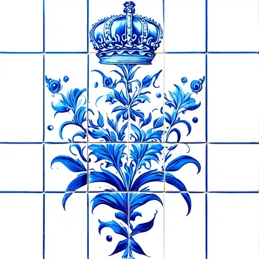 portuguese blue tiles tattoo design idea