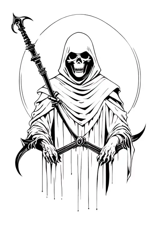 grim reaper puppet master tattoo design idea