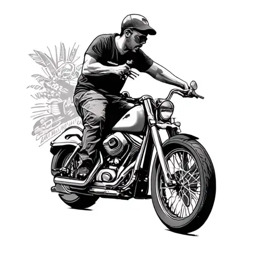 my brothers keeper and incorporate his love for motorcycles and liking music.  tattoo design idea