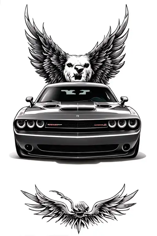 dodge challenger tattoo design idea