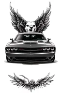 dodge challenger tattoo design idea