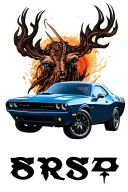 dodge challenger tattoo design idea