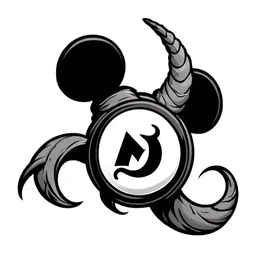 Deathly Hallows, New Jersey Devils horn and tail, mickey ears tattoo design idea