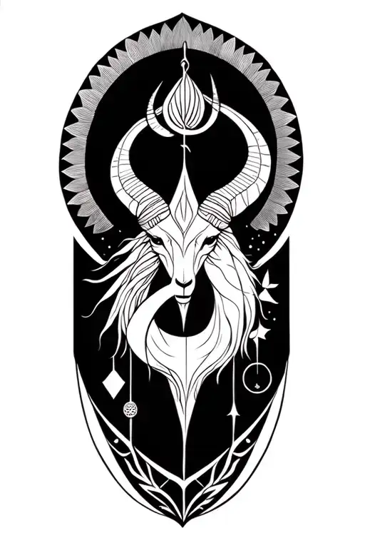 Aquarius and Capricorn geometric mandala design for half arm tattoo tattoo design idea