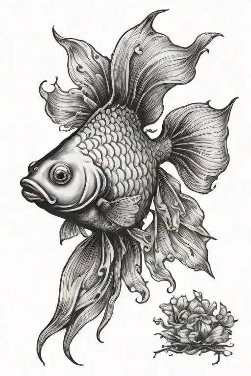 One gold fish from one hundred years of solitude macondo tattoo design idea
