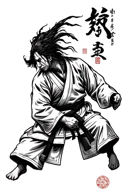 Moral code judo value tattoo design idea