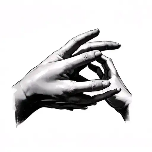 Michael Angelo hands reaching not touching but women's hands tattoo design idea