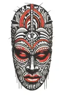 African Zulu mask tattoo design idea