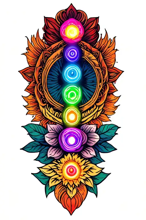 chakra symbol surrounded tattoo design idea