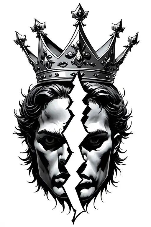 kings crown broken into three peices each individual peice tattoo design idea