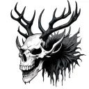 Wendigo skull tattoo design idea