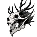 Wendigo skull tattoo design idea