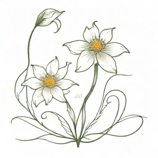 Paul klein’s flower with gg bb xx words tattoo design idea