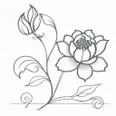 Paul klein’s flower with gg bb xx words tattoo design idea