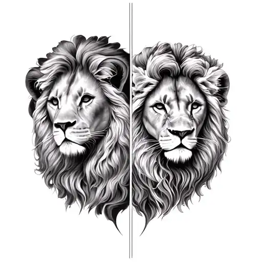 Libra and Leo zodiac signs tattoo design idea