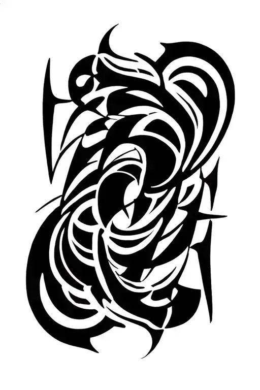 bw, neotribal style tattoo design idea