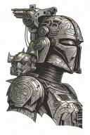 star wars, villain, mecha pattern tattoo design idea