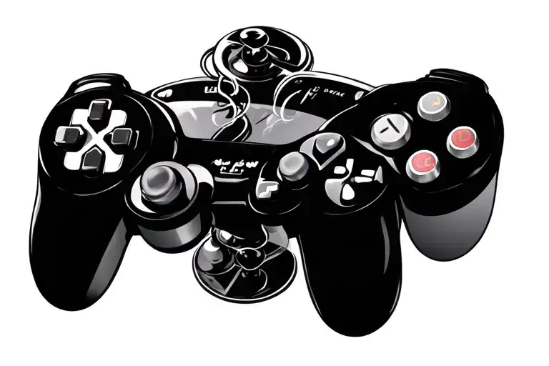 dopamine molecule and video games tattoo design idea