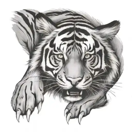 210 with the 0 being a tiger paw tattoo design idea