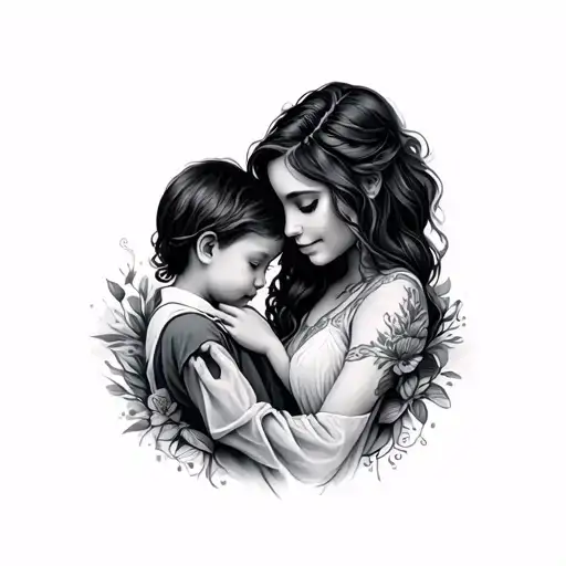Mother Son Matching tattoo design idea