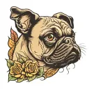 pug dog tattoo design idea