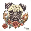 pug dog tattoo design idea
