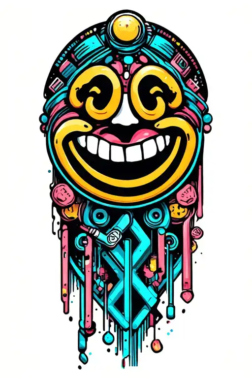 Techno Rave Smiley tattoo design idea
