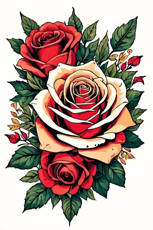 rosses surrounding a back tattoo design idea