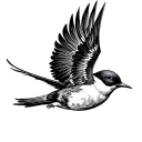 a flying swallow tattoo design idea