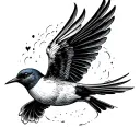 a flying swallow tattoo design idea