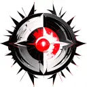 Design 1: "Red Sun Sigil Nexus" (Cyber Sigilism Focus)Style: Sharp geometry, glowing lines, abstract symbolism.Details tattoo design idea