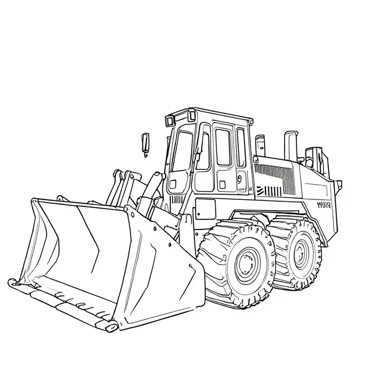 bulldozer tattoo design idea