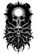 satanic sun tattoo design idea
