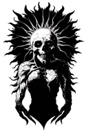 satanic sun tattoo design idea