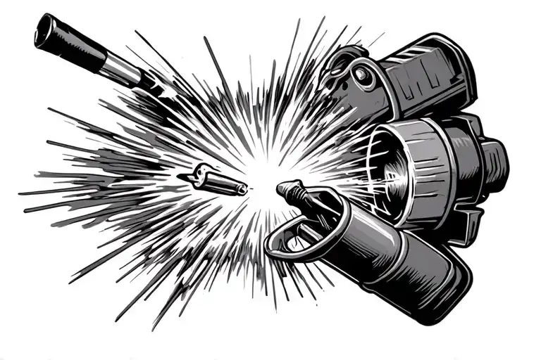 welding torch surrounded tattoo design idea