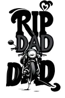 "RIP DAD" motorcycel memorial tattoo design idea