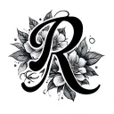Cursive R tattoo design idea