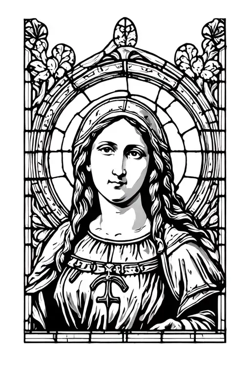 "Stained glass from a church" Joan Of Arc tattoo design idea