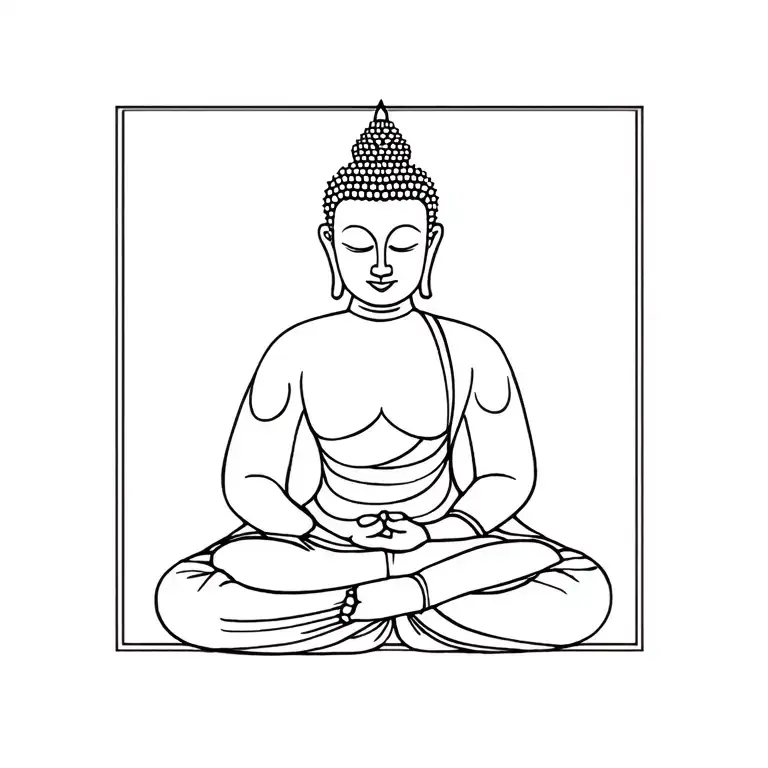 Budha Sitting tattoo design idea