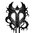 cyber sigilism cross tattoos with a heart in the middle tattoo design idea