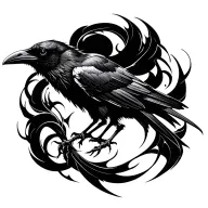 raven, abstract, spine tattoo tattoo design idea