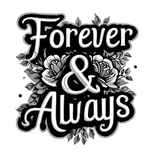 "Forever & Always" love symbol tattoo design idea