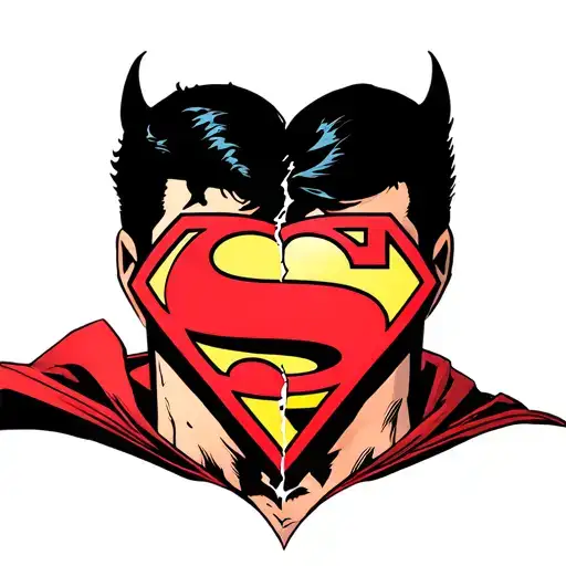 Superman logo broken heart made tattoo design idea