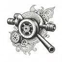 a barbell with a pulse line as the bar  tattoo design idea