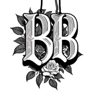 initials BB hanging from each other tattoo design idea