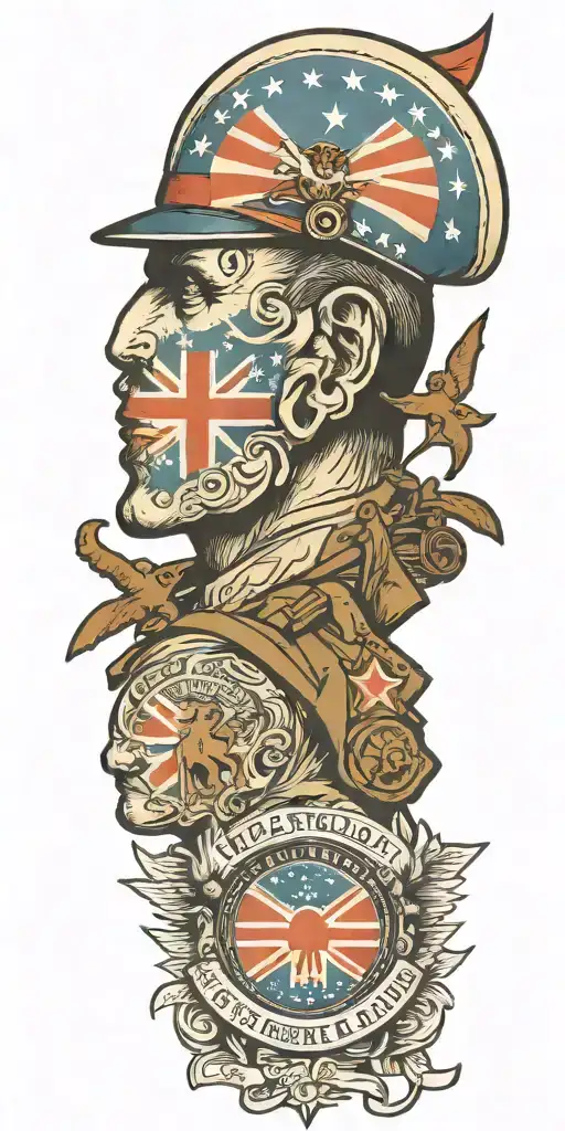 war soldier make Australia great again tattoo design idea