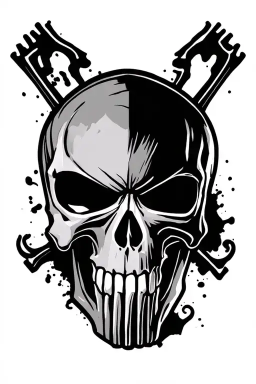 punisher skull tattoo design idea