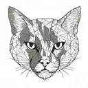cat head outline tattoo design idea